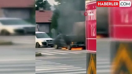 D-100'de Panik: Otomobil Alev Alev Yandı