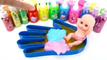 Satisfying Video l How to make Mixing Nail Hand from BathTub & Rainbow Slime Bottle Cutting ASMR