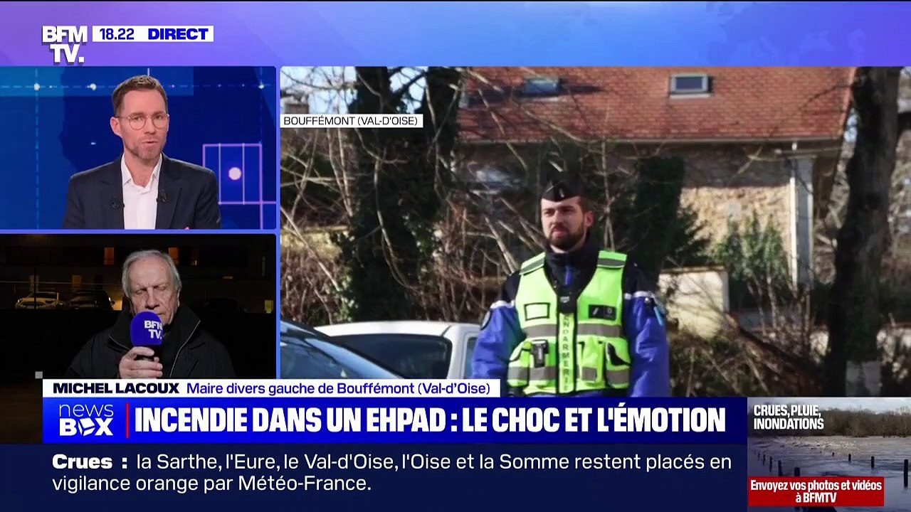 Incendie dans un Ehpad du Val-d'Oise: "Un départ de feu dans la buanderie qui s'est propagé au 3e étage", déclare le maire de Bouffémont