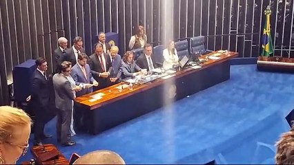Momento que Davi Alcolumbre é eleito presidente do Senado