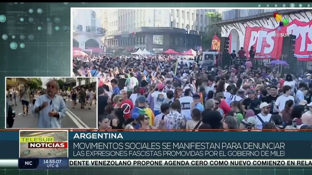 Argentinos se movilizan en rechazo a las políticas de Javier Milei