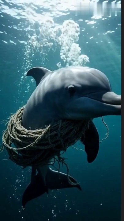 Incredible Ocean Rescue: Sailors save dolphin traped in ropes.