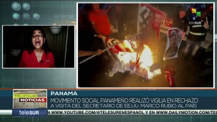 Movimiento social panameño realizó vigilia en rechazo a visita del Secretario  estadounidense
