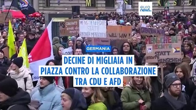 Germania: migliaia in piazza contro la temuta alleanza tra Cdu e AfD