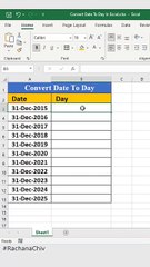 Excel Tutorial: Convert Date to Day of the Week (Complete Guide) | Convert Date to Weekday Name in Excel (Quick & Easy Tutorial)