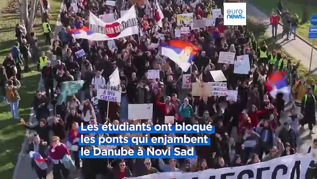 Manifestations anti-corruption en Serbie : les étudiants bloquent les ponts sur le Danube