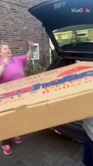 'Are we going to feed the street?' - Man brings a 32 inch pizza home for lunch