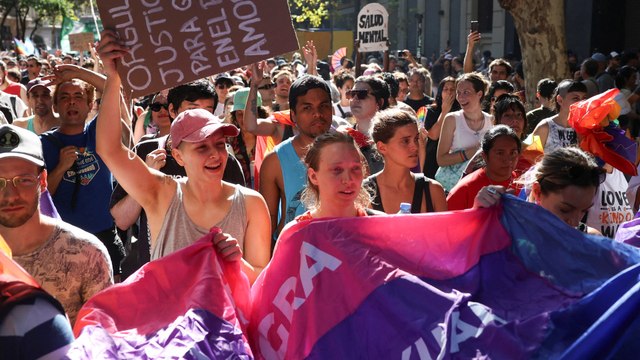 Manifestaciones en Argentina contra el discurso homófobo de Milei