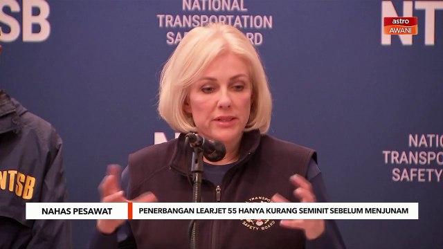 Penerbangan Learjet 55 hanya kurang seminit sebelum menjunam