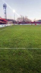 Watch as Reece Hallard scores an injury-time penalty to secure a win for Three Bridges