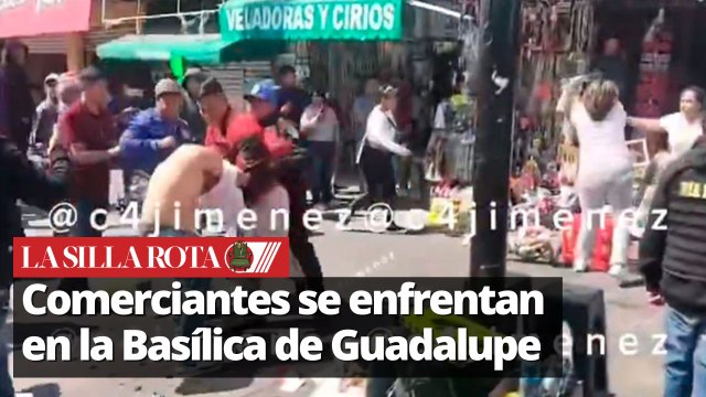 Comerciantes protagonizan pelea campal afuera de la Basílica de Guadalupe