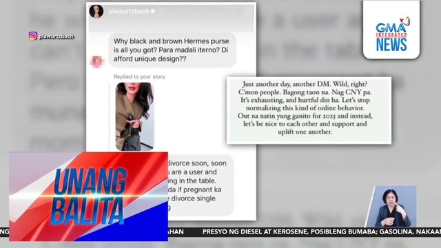 Miss Universe 2015 Pia Wurtzbach, may sagot sa negative message sa kaniya ng isang netizen | Unang Balita
