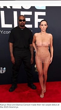 Kanye West & Bianca Censori’s 2025 Grammys Drama: Nude Dress Debut, Kim K Comparisons, and Exploitation Questions!