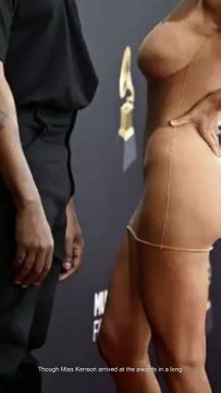 Minimalist #fashion was pushed to an extreme at the Grammy Awards #kanye and #bianca grammys #shorts