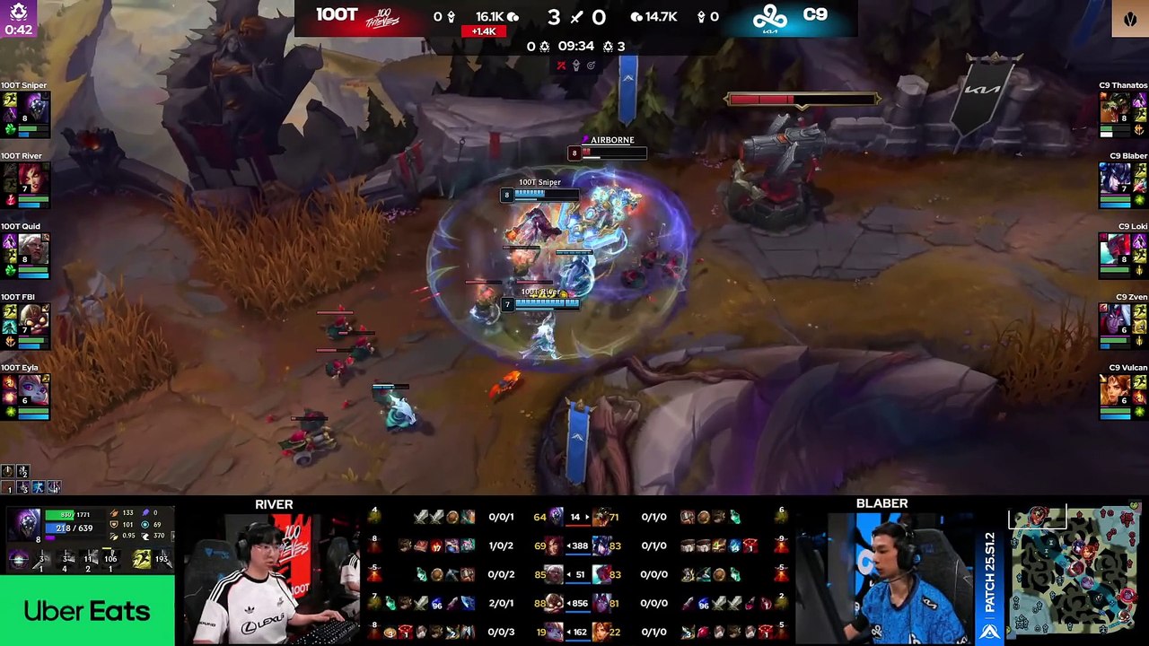 100 v C9 - Week 02 Day 02 | LTA North Split 01 2025 | 100 Thieves v Cloud9 | Game 1
