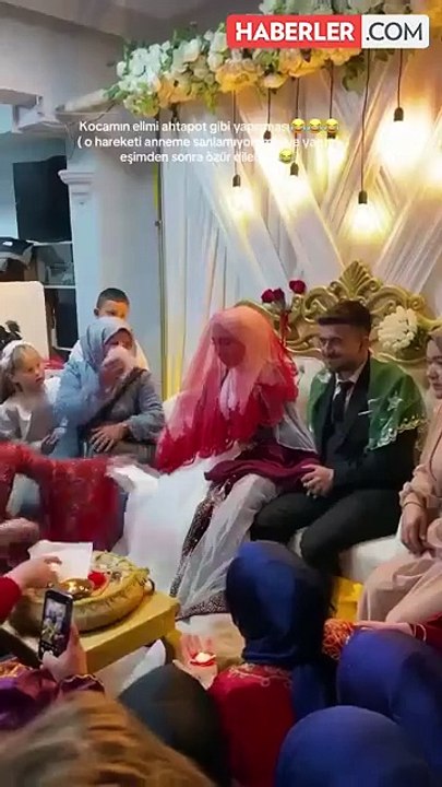 En mutlu günlerinde gelinden damadı şoke eden hareket! Özür dilemek zorunda kaldı