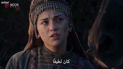 مشهد  مسلسل المؤسس عثمان الحلقه 178 - مريح او حليمة تمكنت من ركون حصان عثمان لانها ابنته