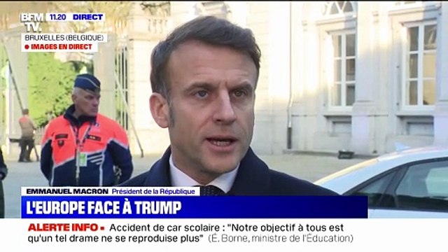 Droits de douane américains: Si nous étions attaqués sur des sujets commerciaux, l'Europe (devrait) se faire respecter , déclare Emmanuel Macron