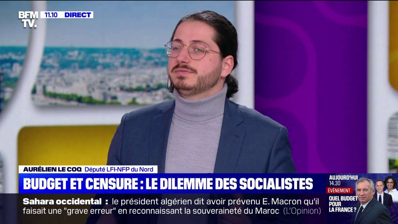 Motion de censure: "La responsabilité aujourd'hui, c'est de faire tomber ce gouvernement", pour Aurélien Le Coq (LFI)