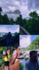 "🥾🌿 Hiking up Titop Island for breathtaking views of Halong Bay! Exploring nature's beauty, one step at a time. 🏞️✨