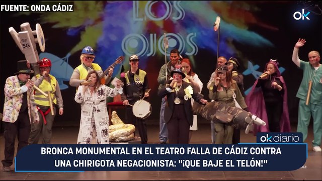 Bronca monumental en el Teatro Falla de Cádiz contra una chirigota negacionista: ¡Que baje el telón!