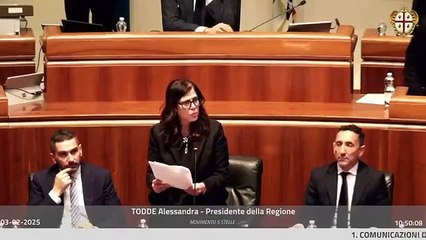 Decadenza Alessandra Todde. Il discorso della Presidente in Aula