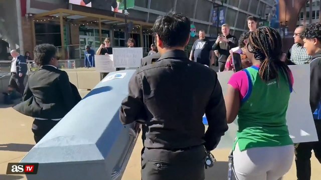 Mavs fans brought a coffin to the American Airlines Center to protest Luka Doncic being traded to the Lakers