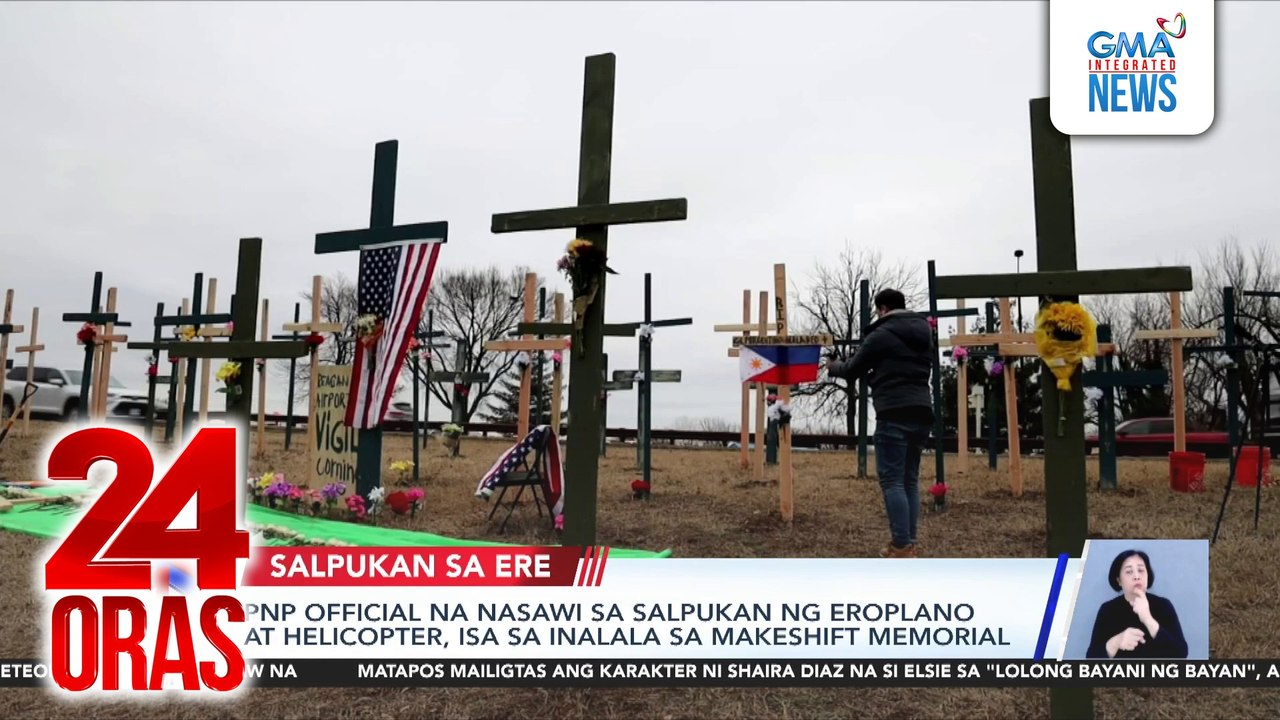 PNP official na nasawi sa salpukan ng eroplano at helicopter, isa sa inalala sa makeshift memorial | 24 Oras