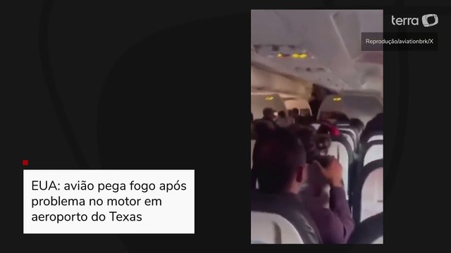EUA: avião pega fogo após problema no motor em aeroporto do Texas