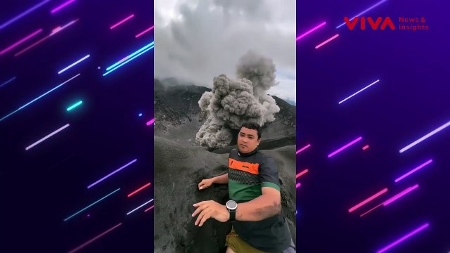 BAK LEDAKAN BOM! Pendaki Rekam Gunung Meletus dari Lereng