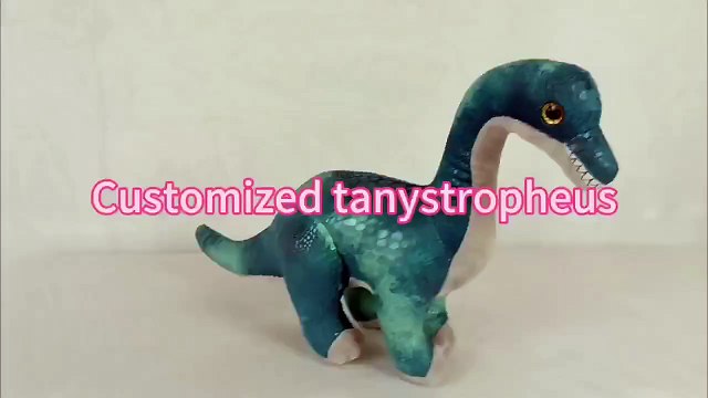 Original yangzhou new sunrise manufacturer custom soft plush sumilation tanystropheus forest animal doll toy with long neck