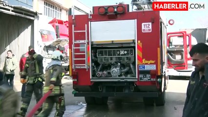 OSTİM'deki çelik kapı imalathanesinde yangın durumu