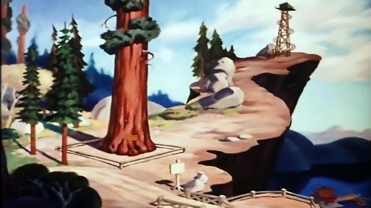 Donald Duck Cartoons 55 - Old Sequoia (1945) | Park Ranger Donald Duck and a pair of beavers