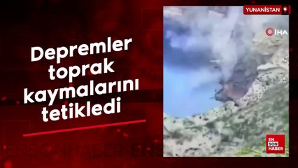 Santorini Adası'nda depremler toprak kaymalarını tetikledi