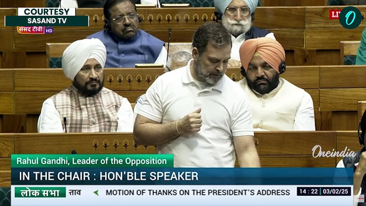 Rahul Gandhi Lok Sabha Speech: 'Slams' President's Address, Criticizes Modi Govt in Motion of Thanks