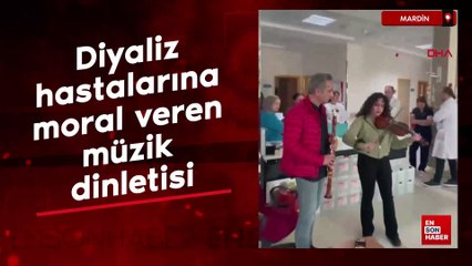 Mardin'de diyaliz hastalarına moral veren müzik dinletisi