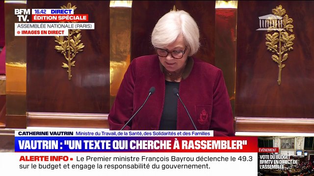 Budget de la Sécurité sociale: 'Le redressement de nos comptes sociaux est une nécessité, soyons lucides , déclare Catherine Vauterin