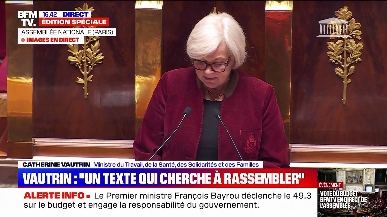 Budget de la Sécurité sociale: 'Le redressement de nos comptes sociaux est une nécessité, soyons lucides", déclare Catherine Vauterin