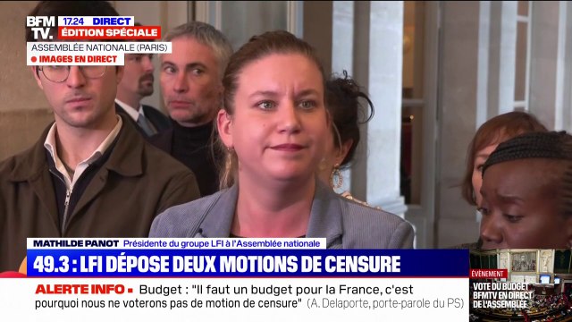 Motion de censure: L'extrême droite joue le rôle d'assurance-vie du système , affirme Mathilde Panot (LFI)