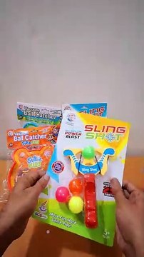 prem ratna vacuum ball catcher and Slingshot Pull Back Power Blaster Catapult Gulel Shooter Archery with Plastic Balls