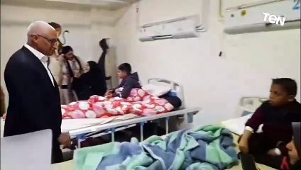 محافظ شمال سيناء يزور المرضى والمصابين الفلسطينيين يمستشفي العريش