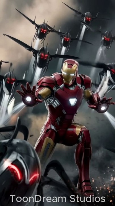 Iron Man vs. Drone Army: Epic Showdown!