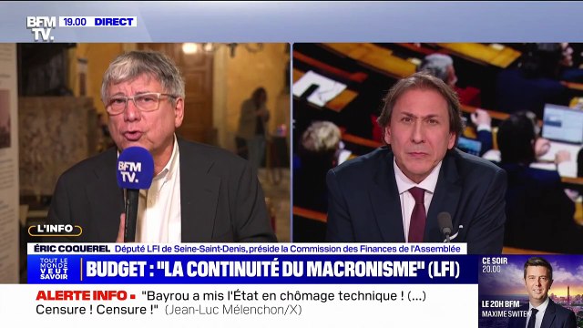 Motion de censure contre le gouvernement Bayrou: échange entre Éric Coquerel (LFI) et Jérôme Guedj (PS)