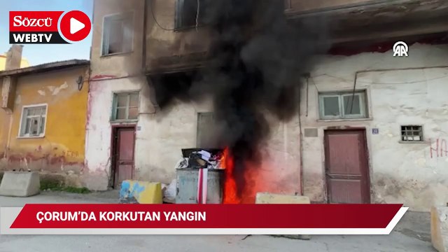 Çöp konteynerinde çıkan yangın ahşap evi az kalsın küle çevirecekti