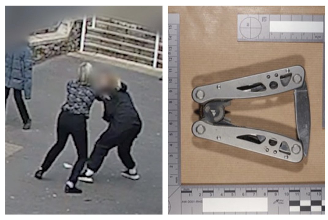 Moment 14-year-old girl tried to stab two teachers and pupil in West Wales school