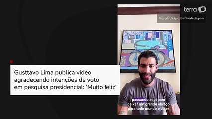 Gusttavo Lima publica vídeo agradecendo intenções de voto em pesquisa presidencial: ‘Muito feliz’