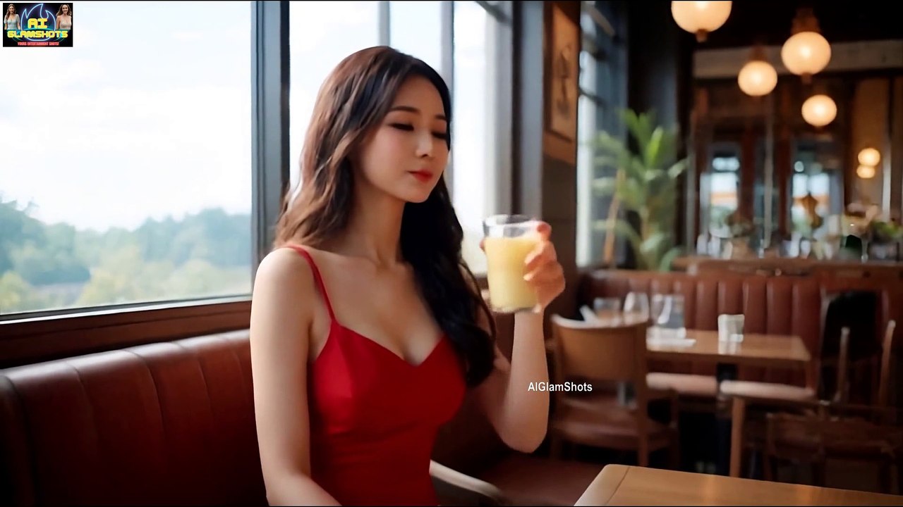 Very beautiful asian AI model photoshoot in restaurant - AIGlamShots