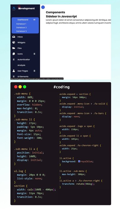 Accordion Sidebar Menu menggunakan #html #css