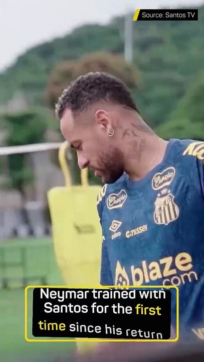 Neymar trains with Santos for FIRST TIME