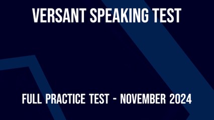 Versant English test - All parts with answers - Full practice test